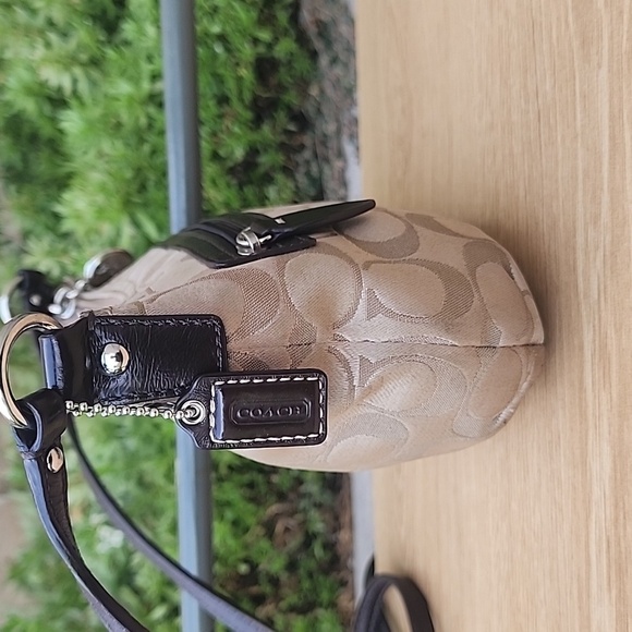 Coach Khaki Signature Sateen w/Front Pocket Top Zip Crossbody Bag - Picture 5 of 15